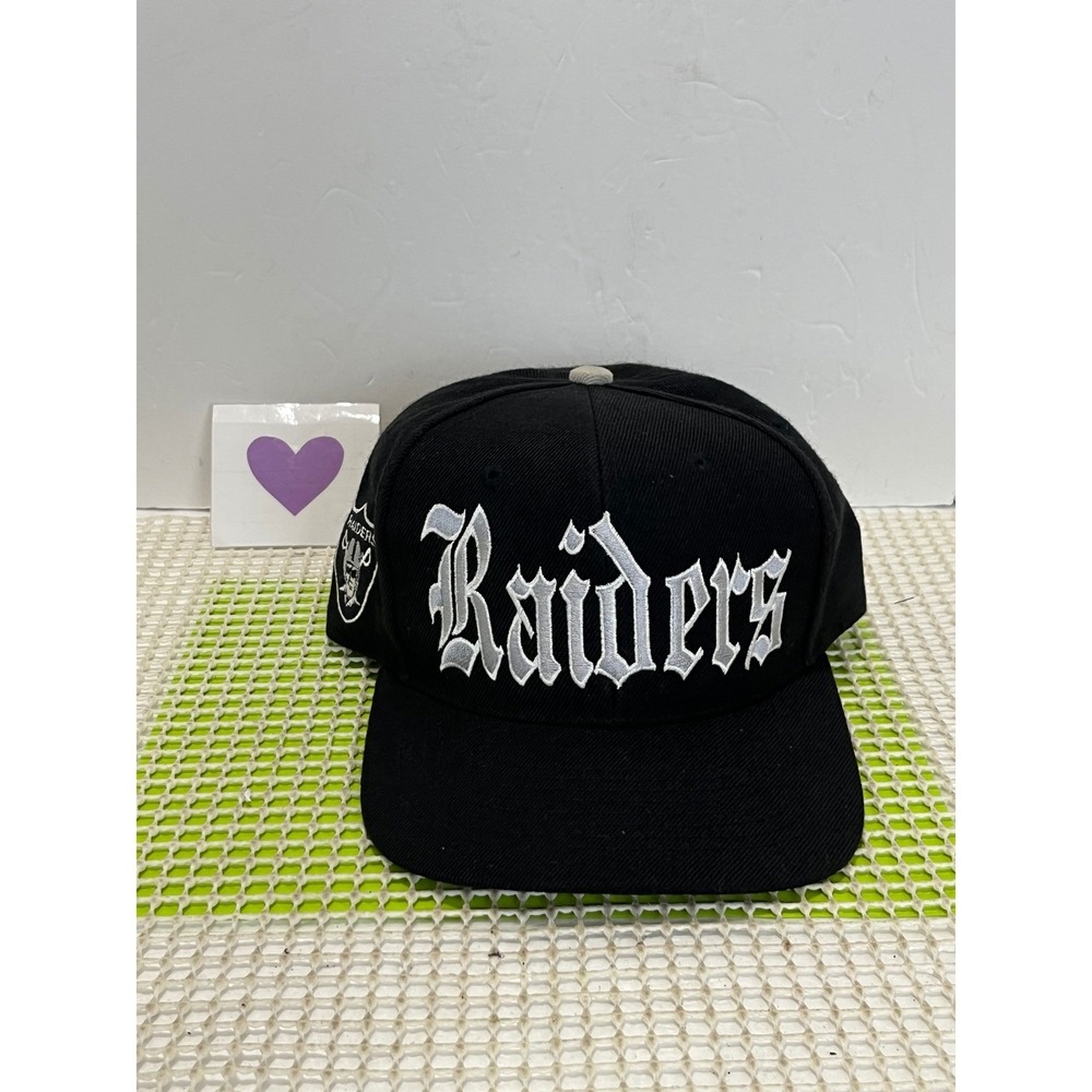 Vintage Drew Pearson Oakland Raiders Snapback Hat Black Gothic Script Team OSFA